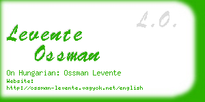 levente ossman business card